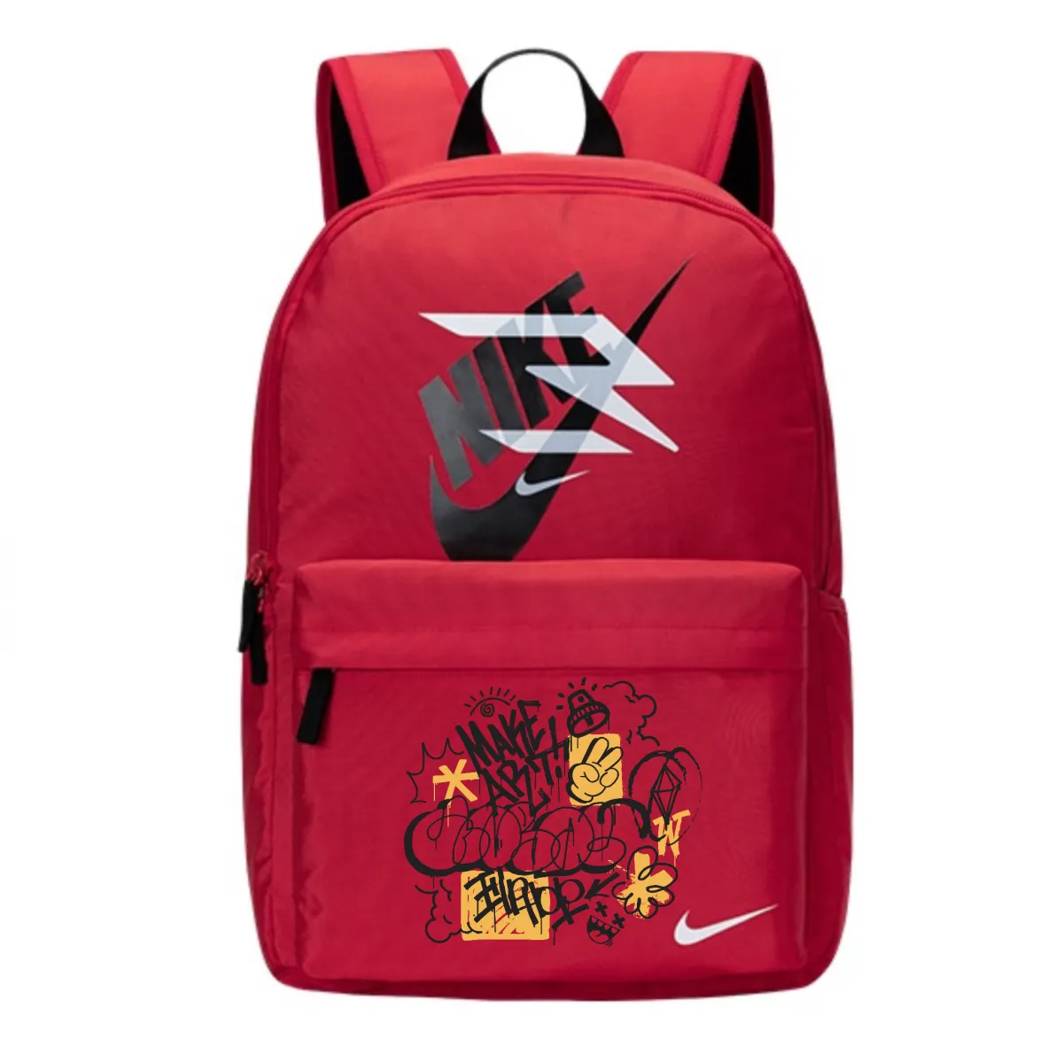 Nike 3Brand Polyester Backpack Unisex Red Lotus Flower
