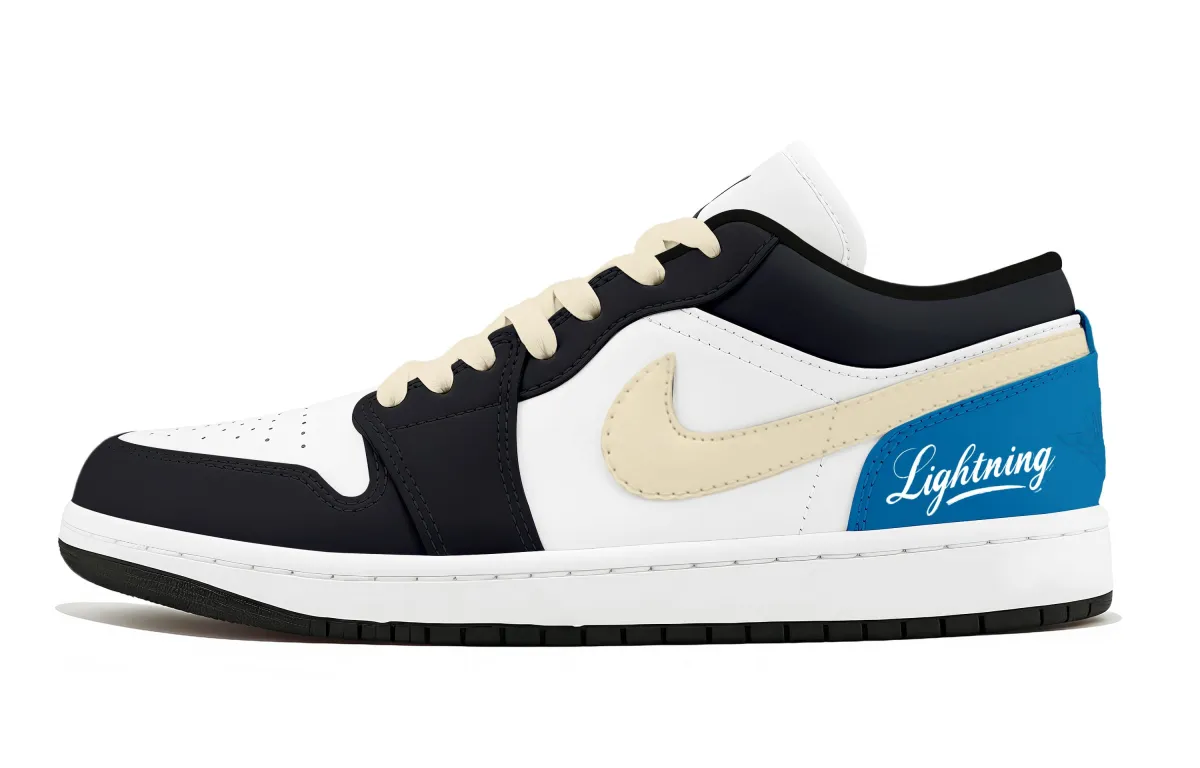 Jordan Air Jordan 1 Low top Vintage Basketball Shoes Unisex Black Blue White