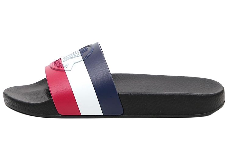 Moncler Basile Pool Slides Black Tricolour