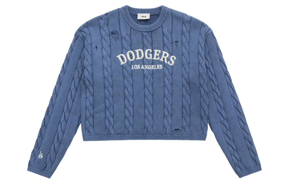 MLB Preppy Style Collection Los Angeles Dodgers 25FW Sweater Women's Deep Violet