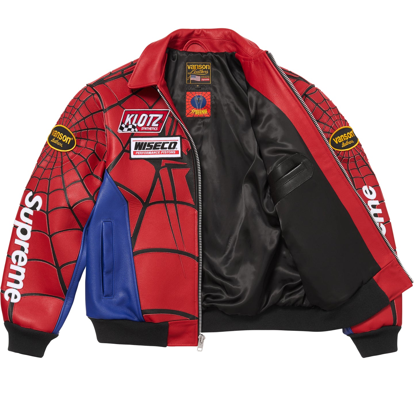 Кожаная куртка Supreme × Vanson Leathers × Spider-Man SS26 Week14 Jacket (черная) — фото 7