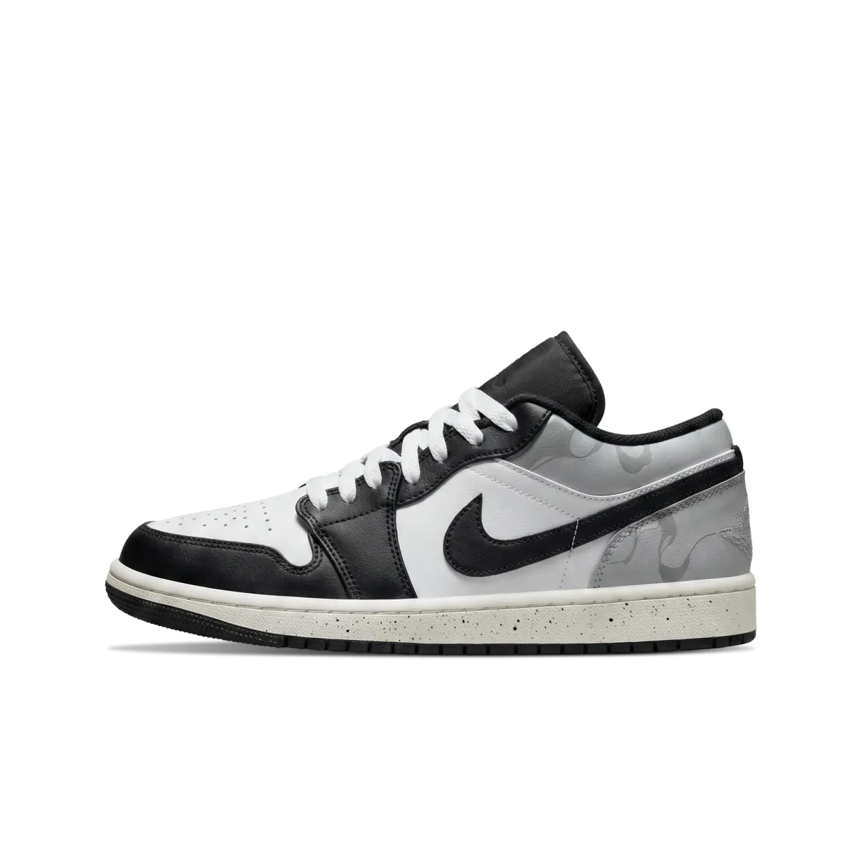 Jordan Air Jordan 1 Lightweight Low top Skateboard Shoes Unisex Black Gray White