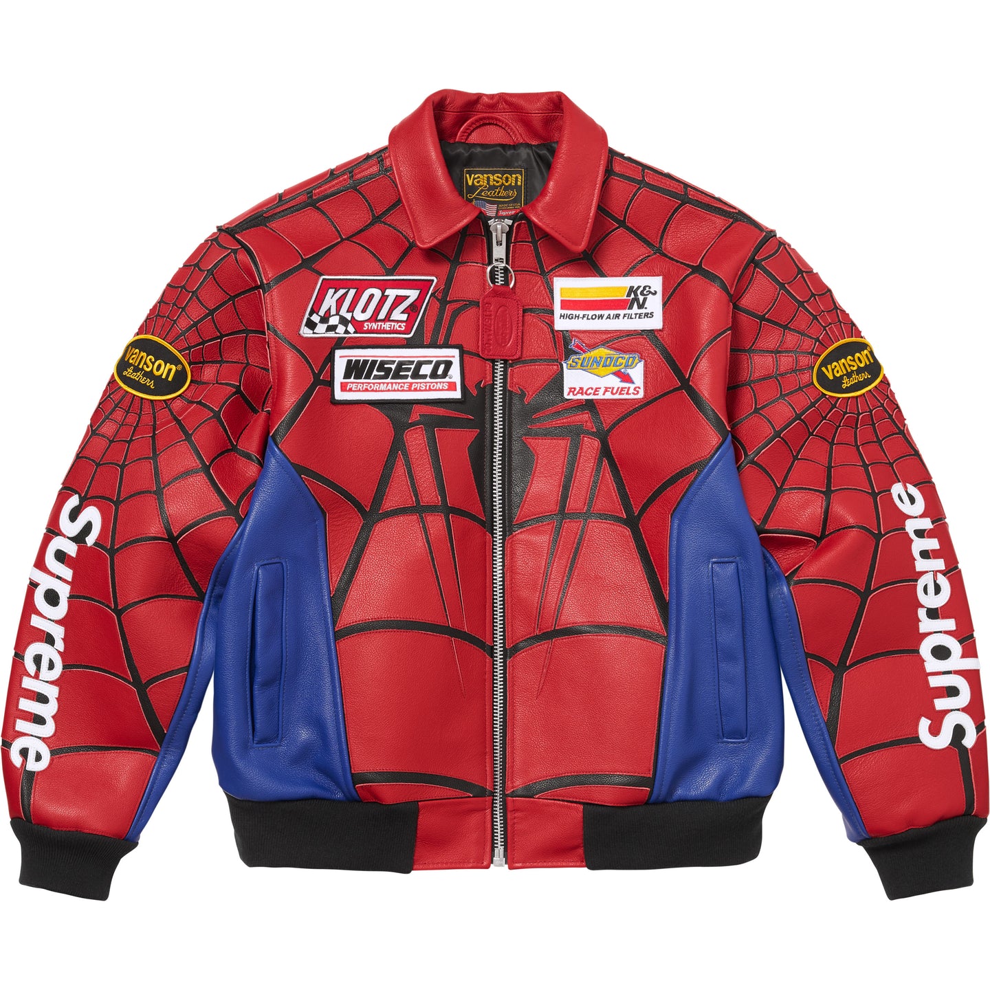 Кожаная куртка Supreme × Vanson Leathers × Spider-Man SS26 Week14 Jacket (черная) — фото 5