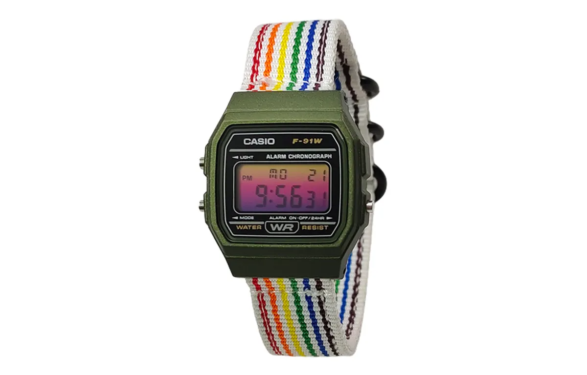 CASIO Custom Collection Quartz Movement Nylon Strap Watch Men's Watches Black Dial