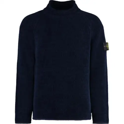 STONE ISLAND Compass Patch Mock Neck Jumper