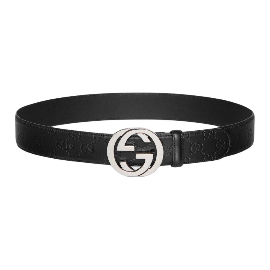 Мужской ремень Gucci Interlocking G (черный)