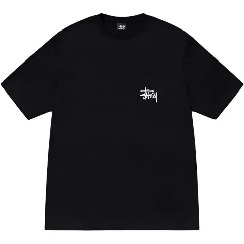Stussy Ribbed Letter Print Cotton Pullover T-Shirt