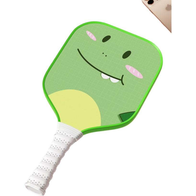 YOTTOY Pickleball Paddles Fiberglass Outdoor Kids Dinosaur Green