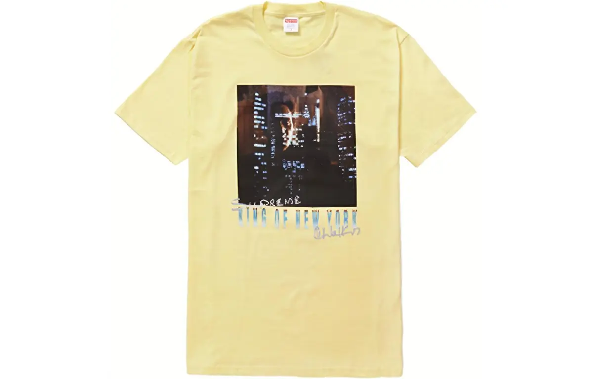 Supreme SS19 Christopher Walken King Of New York Tee Pale Yellow T Shirt Unisex Light Yellow