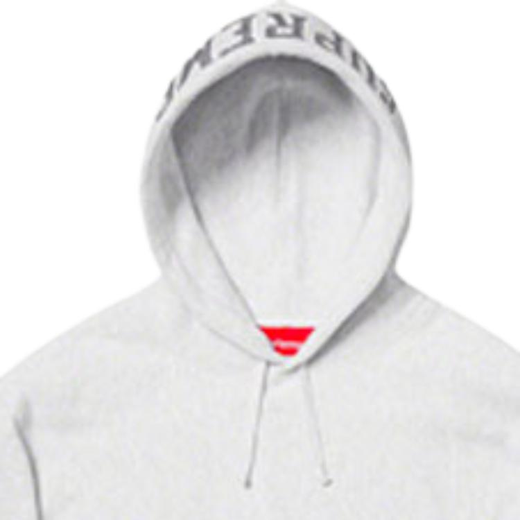 худи Supreme SS19 Sequin Arc Hooded Sweatshirt AshGrey logo (серая) — фото 5