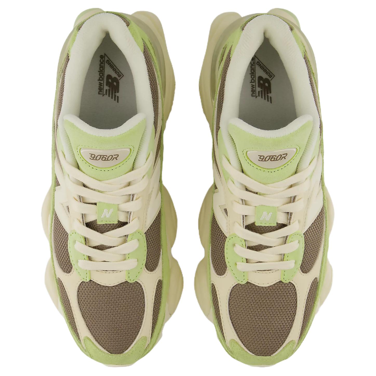 Кроссовки New Balance 9060R (бежево-зеленые) — Бежевыйзелёный — фото 4
