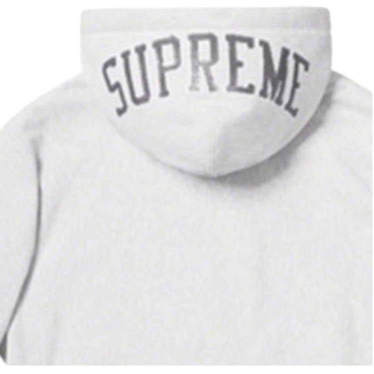 худи Supreme SS19 Sequin Arc Hooded Sweatshirt AshGrey logo (серая) — фото 4