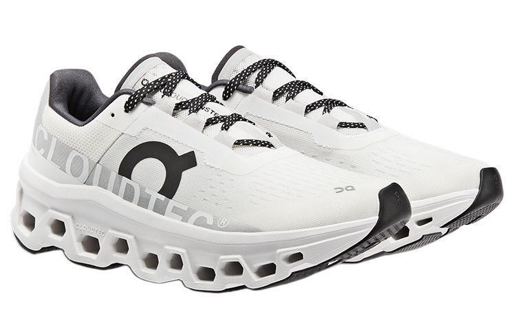 On Cloudmonster Fabric Low top Casual Running Shoes Women's Undyed White