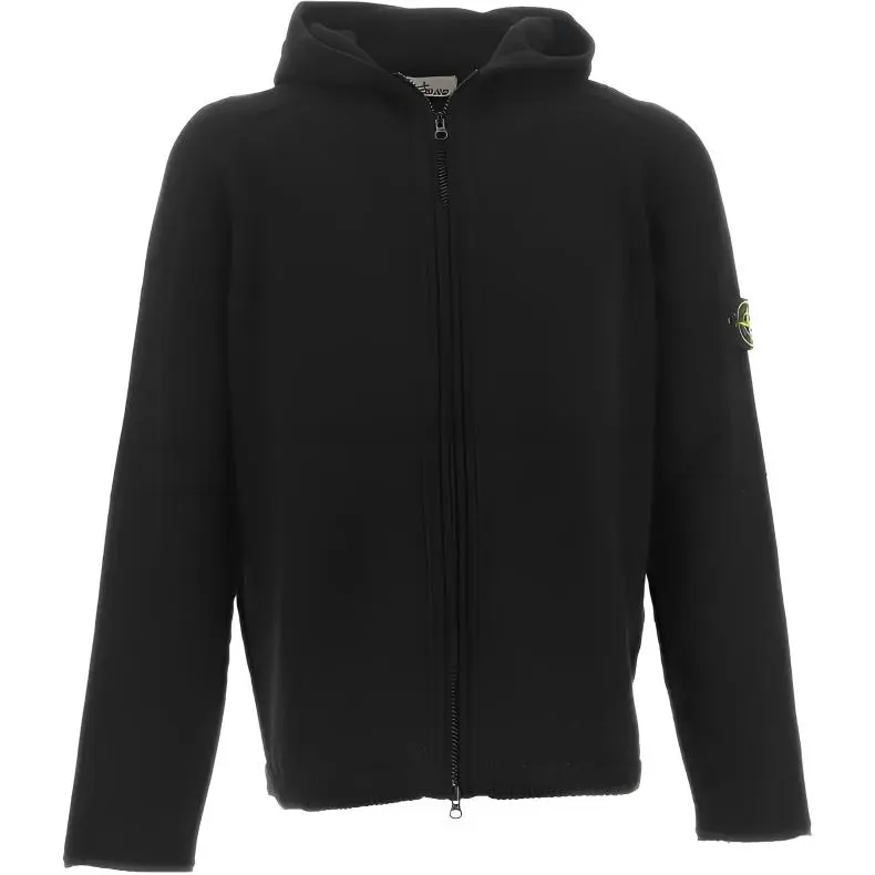 STONE ISLAND Knitwear Men's Black Hooded (Non-detachable) Moderate