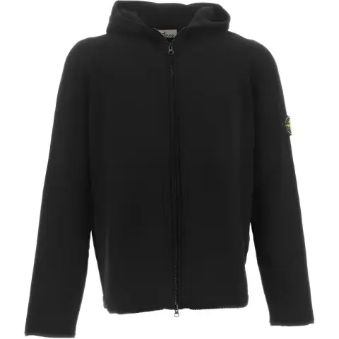 STONE ISLAND Knitwear Men's Black Hooded (Non-detachable) Moderate