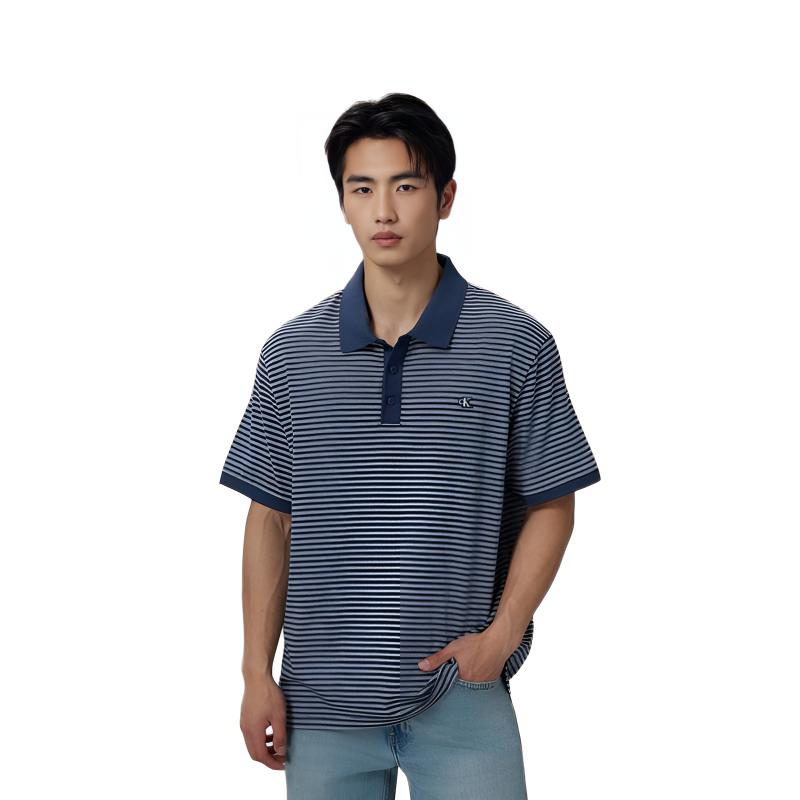 Мужская футболка поло CALVIN KLEIN Jeans Polo (черная в полоску)