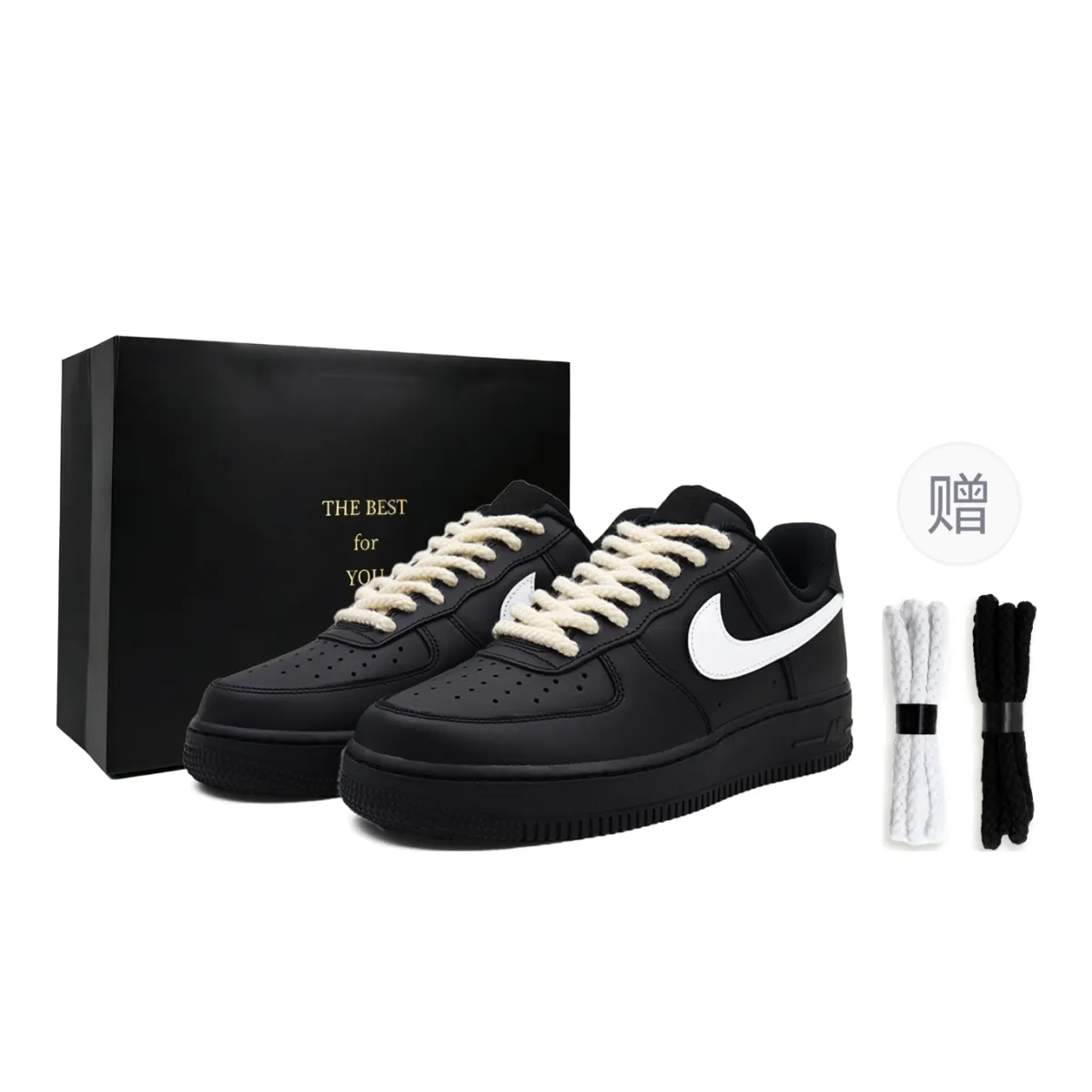Nike Air Force 1 Abrasion Resistant Low top Skateboard Shoes Unisex Black White
