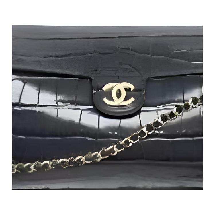 Женская сумка Chanel 26A C Logo (темно-синяя) — фото 2