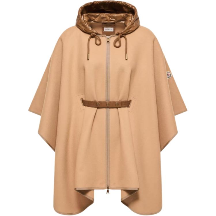 Женская куртка Moncler Padded Wool Blend Cape (черная)