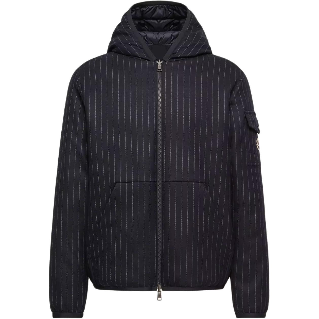 Мужской пуховик Moncler Ceze Reversible Hooded Short Jacket (черный)