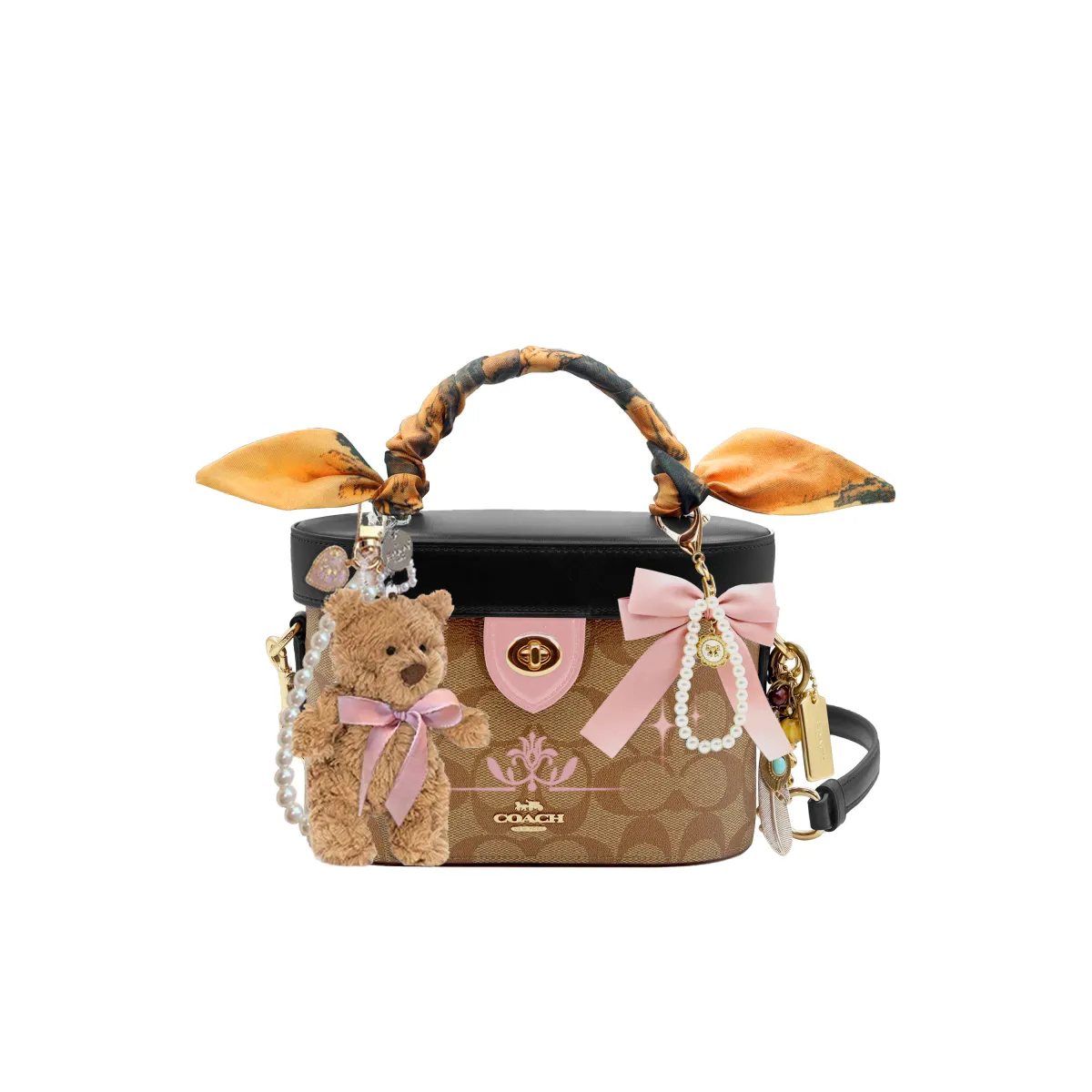 COACH Kay Cow Leather Handbag Small Unisex Multicolor