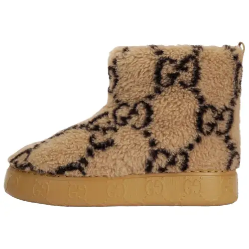 GUCCI Ankle Length Snow Boots Women's Brown