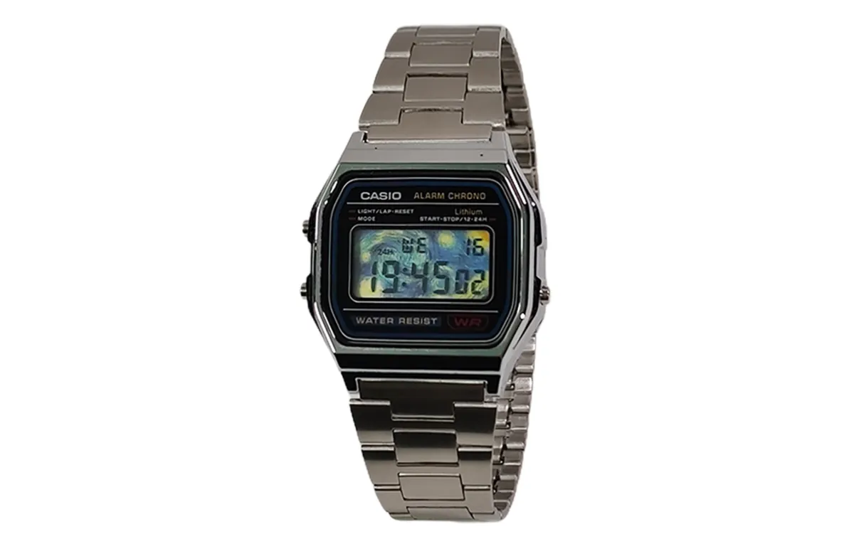 CASIO Custom Collection Quartz Movement Stainless Steel Strap Watch Unisex Black Dial