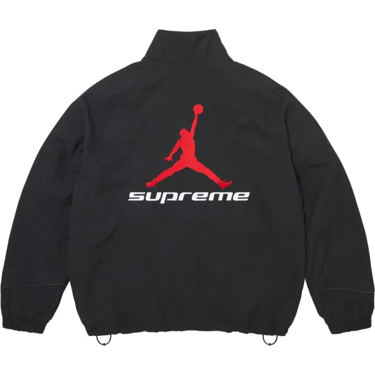 Спортивная куртка Supreme × Jordan Joint, модель SS26 WEEK15, спортивная куртка с круглым тканевым ярлыком и воротником-стойкой, одинаковый стиль для мужчин и женщин