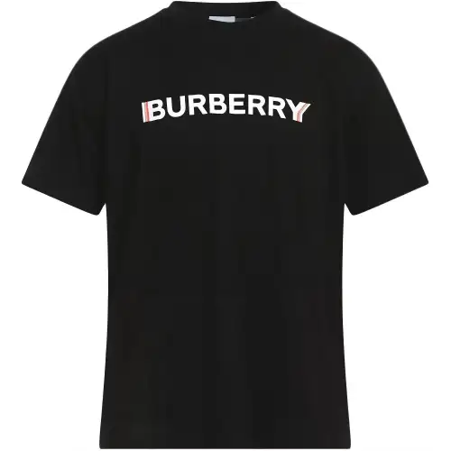 Burberry T Shirts Men's Black Crew Neck Moderate