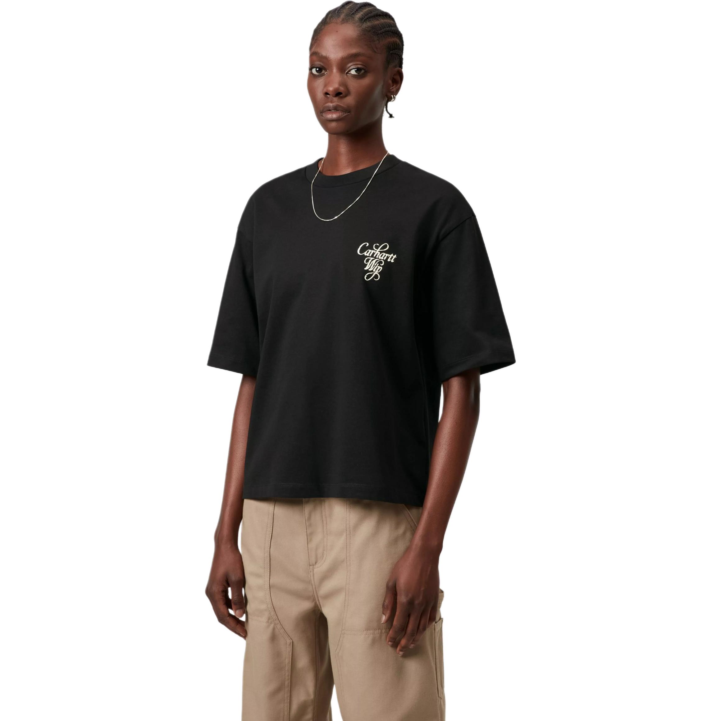 Женская футболка Carhartt wip ss26 w' s/s vestige t-shirt t (черные) — фото 4