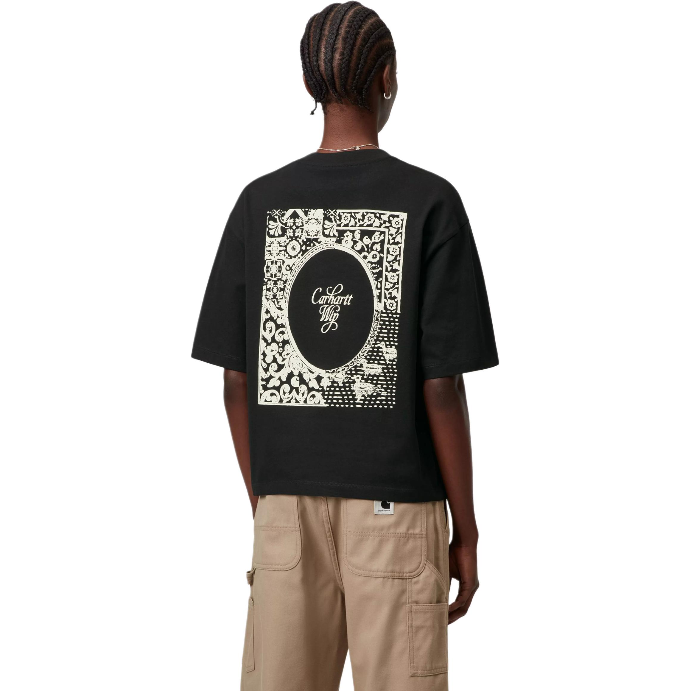 Женская футболка Carhartt wip ss26 w' s/s vestige t-shirt t (черные) — фото 3