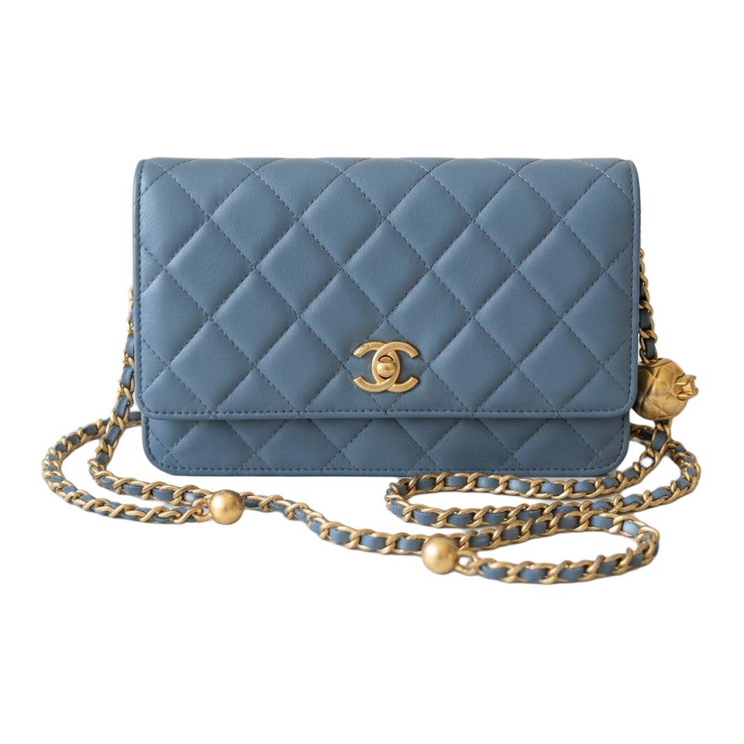Женская сумка Chanel WOC (голубая)