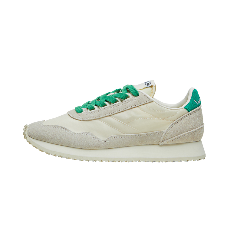 Norman Walsh Esl Lite Collection Vintage Jogging Butter Suede, Textile Low top Casual Shoes Unisex Beige White Green