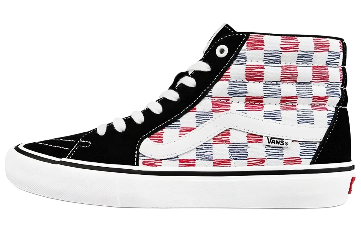 Vans SK8 Pro Fabric Abrasion Resistant Lightweight High top Skateboard Shoes Unisex Black Red Blue