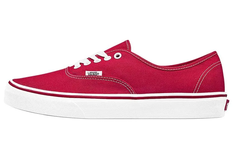 Vans Authentic Classic Canvas Low top Skateboard Shoes Unisex Red