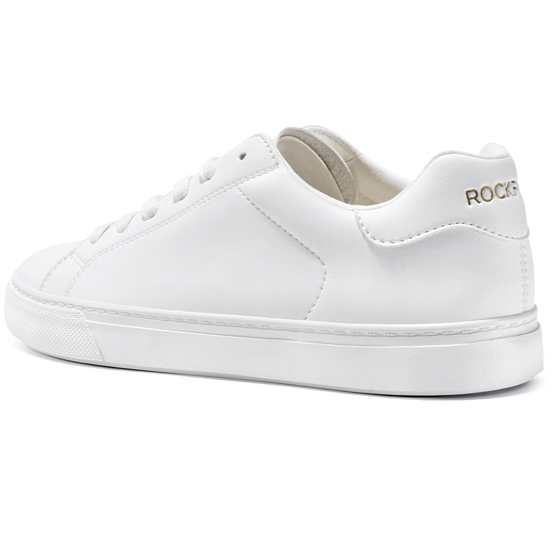 Rockfish 775 Cloud Feel White Sneakers Microfiber Leather Coverage Slip Resistant Lightweight Breathable Low top