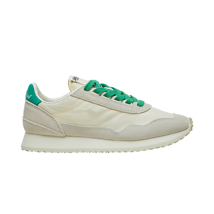 Norman Walsh Esl Lite Collection Vintage Jogging Butter Suede, Textile Low top Casual Shoes Unisex Beige White Green