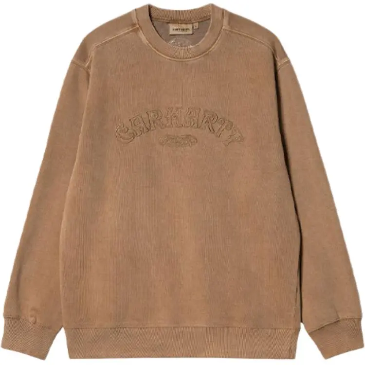 Carhartt WIP Sweatshirts Men's Brown Crew Neck Moderate Straight Fit