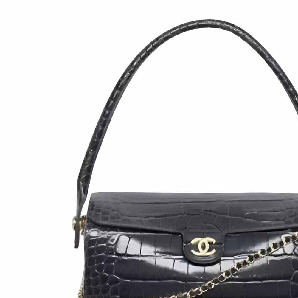 Женская сумка Chanel 26A C Logo (темно-синяя) — фото 3