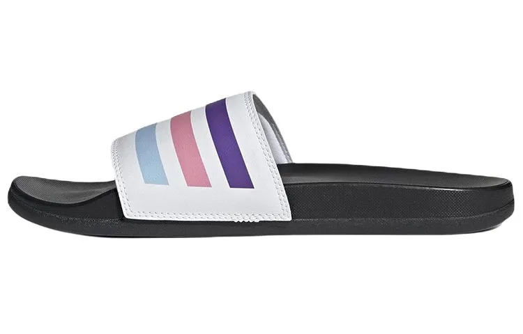 Adidas Adilette Slip Resistant Slide Slippers Unisex White Purple