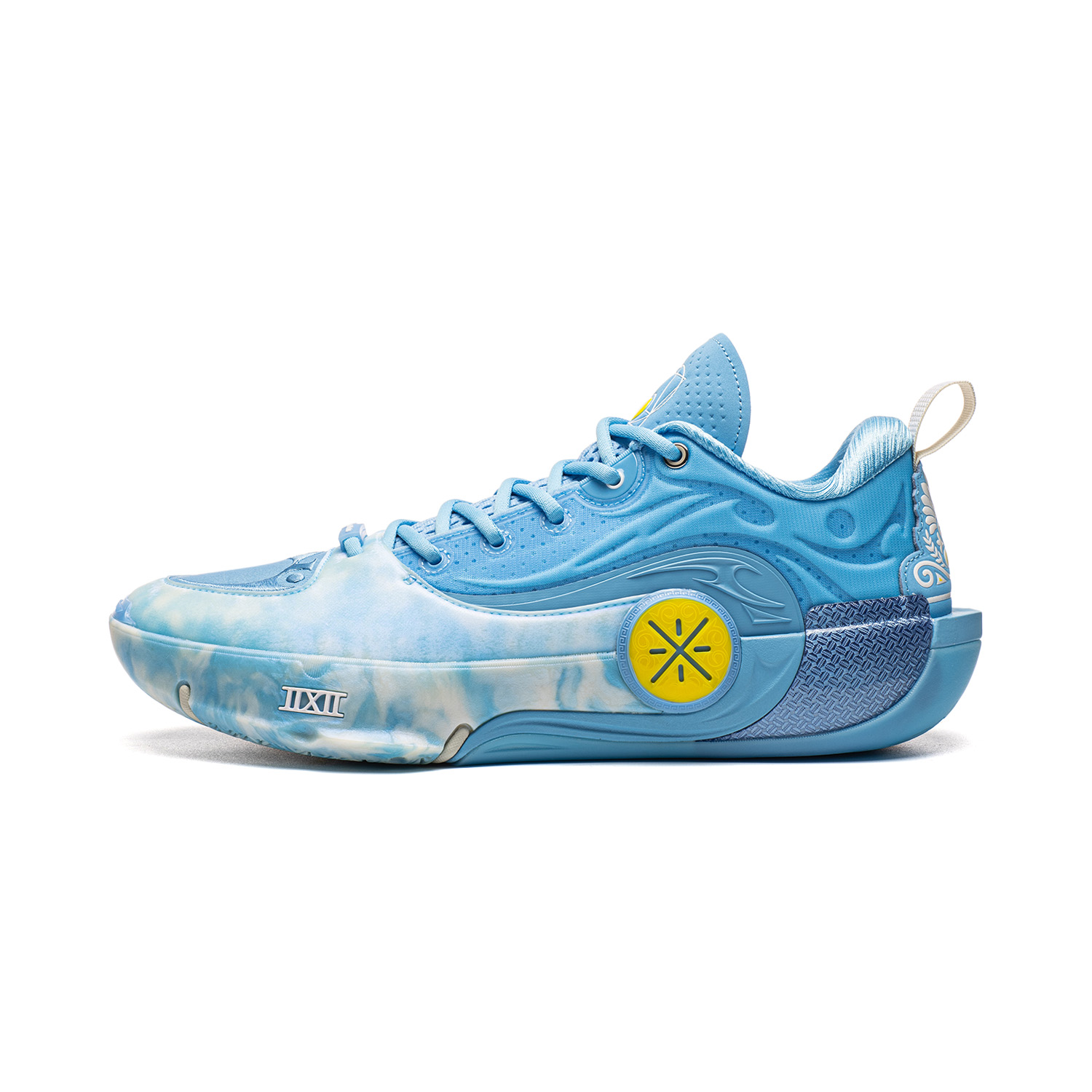 LiNing WOW12 Wade's Way 12 Skyline Double-layer super high-tech carbon plate Flexible and stable support wrapped with anti-torsion Shock-absorbing anti-slip wear-resistant breathable rebound grip Low-top basketball shoes Men's Xinjiang Blue