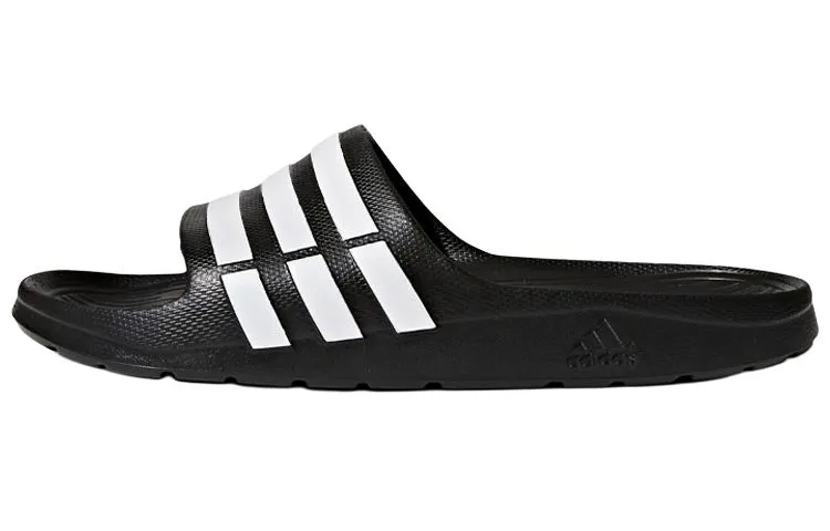 Adidas Duramo Comfortable Slip Resistant Abrasion Resistant Slide Slippers Unisex Black White