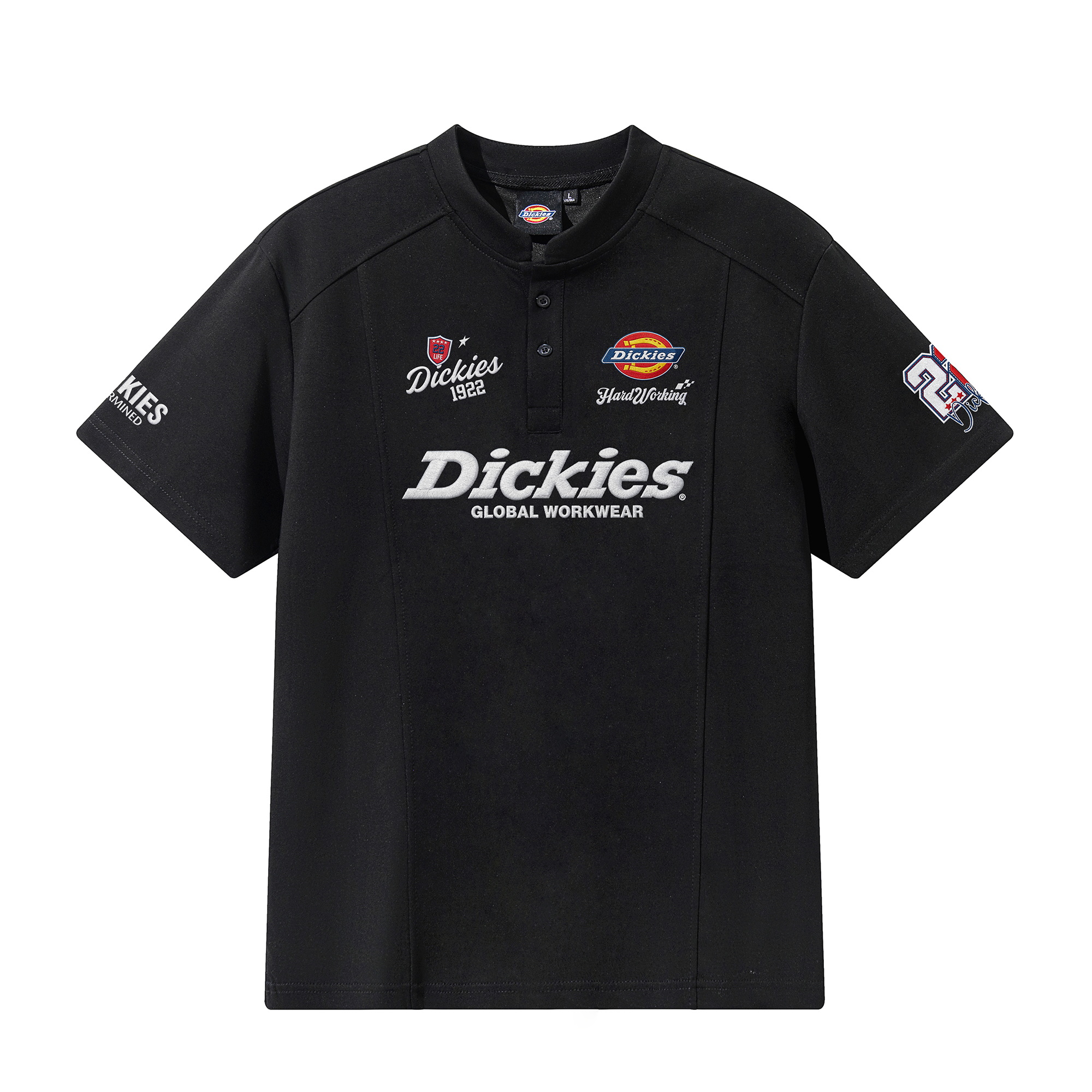 Футболка Dickies с вышивкой и пэчворком (черная)