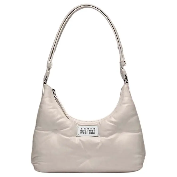 Maison Margiela Full Grain Nappa Leather Shoulder Bag Small Women's Beige Gray