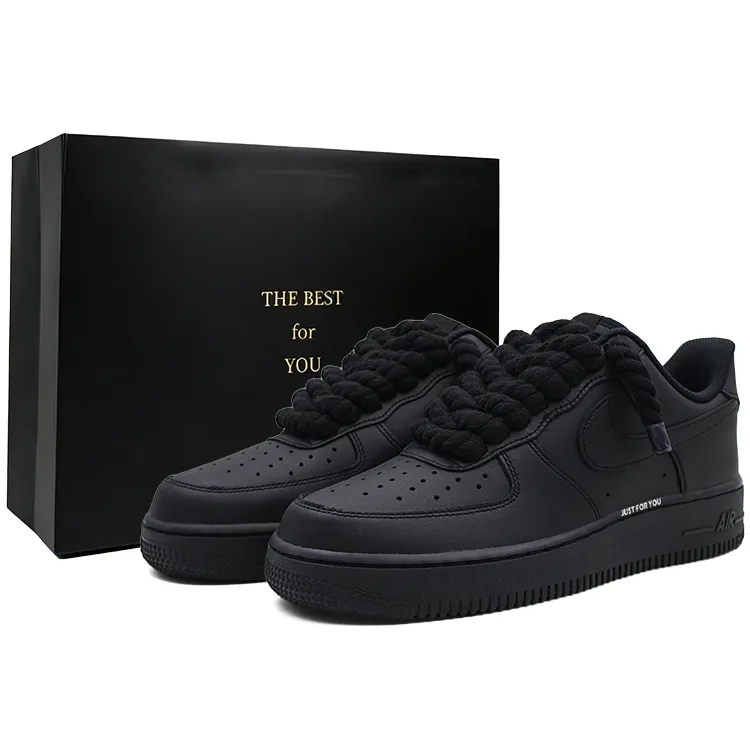 Nike Air Force 1 Abrasion Resistant Low top Skateboard Shoes Unisex Black