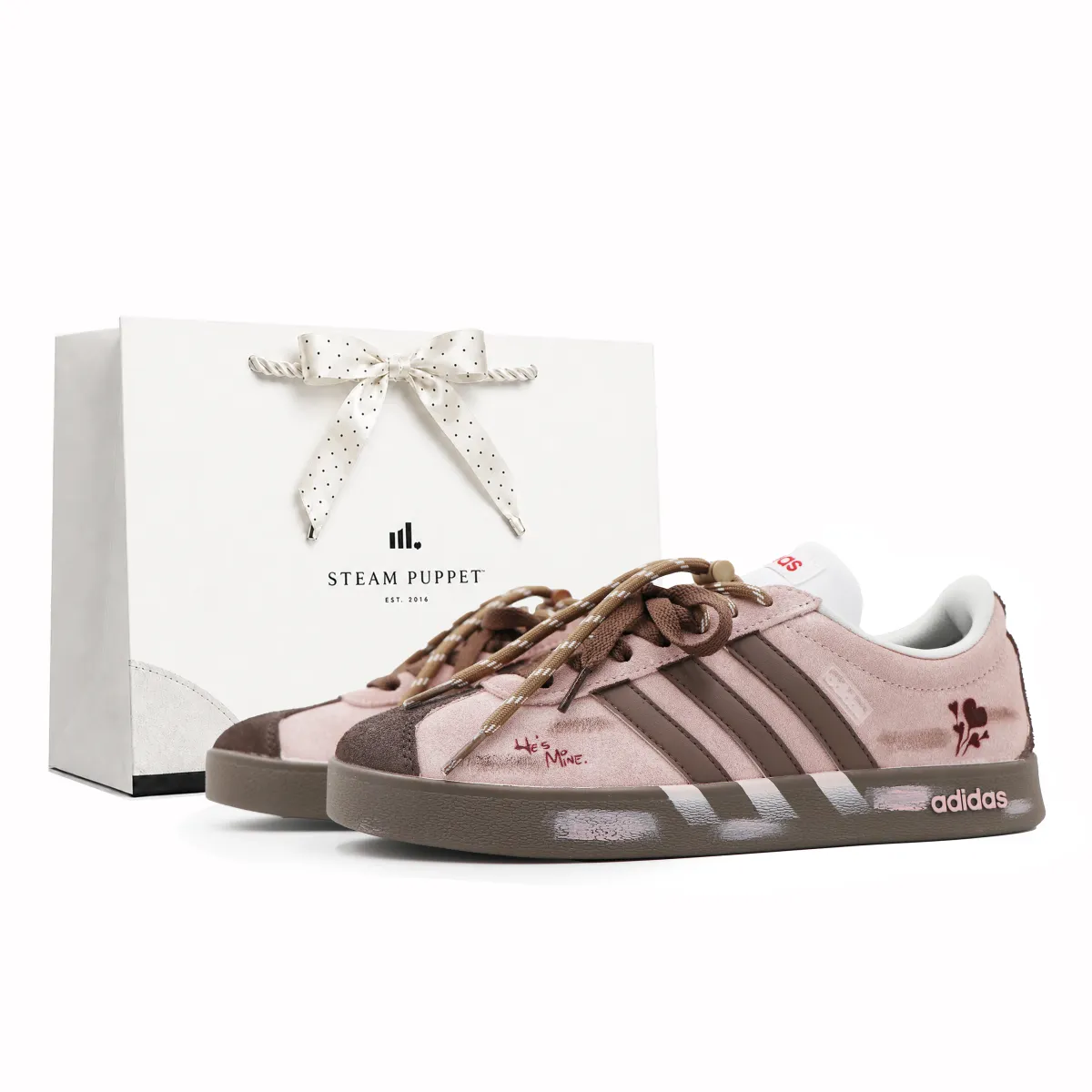 Adidas Slip Resistant Abrasion Resistant Low top Skateboard Shoes Unisex Brown Pink