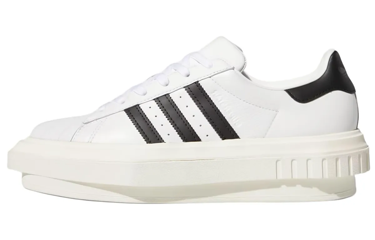 Adidas Originals x Beyonce SUPERSTAR Synthetic Leather Vintage Low top Skateboard Shoes Women's White Black