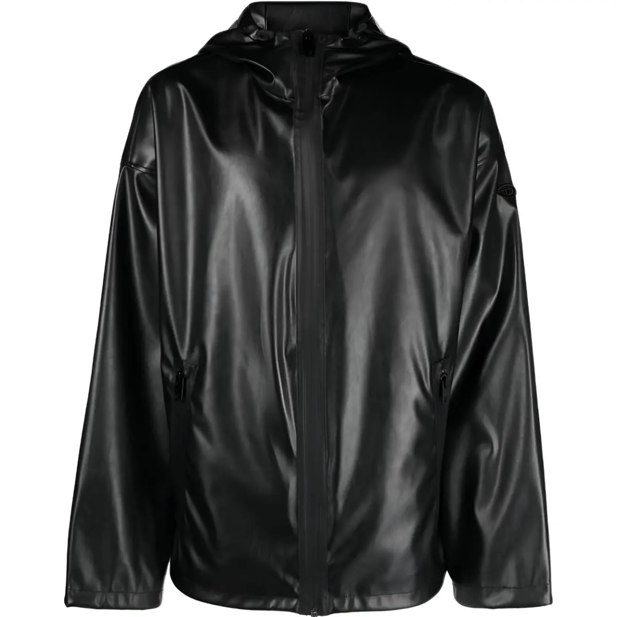 DIESEL Jackets Men's Black Hooded (Non-detachable) Moderate Straight Fit