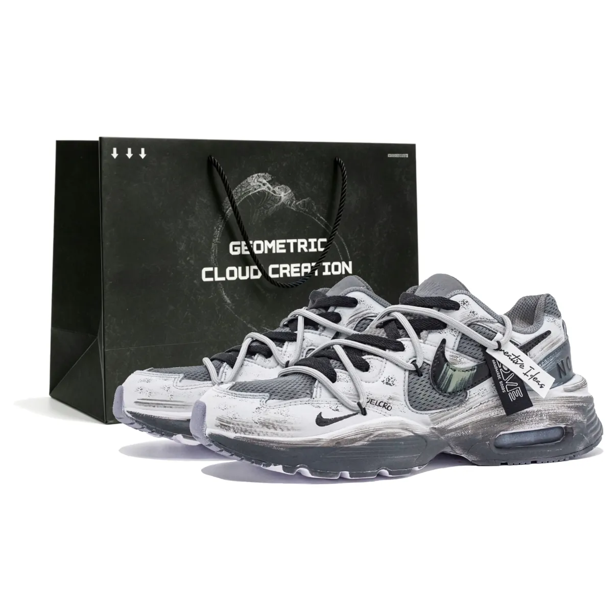Nike Air Max Fusion Cushioning Slip Resistant Abrasion Resistant Low top Running Shoes Women's Gray Black