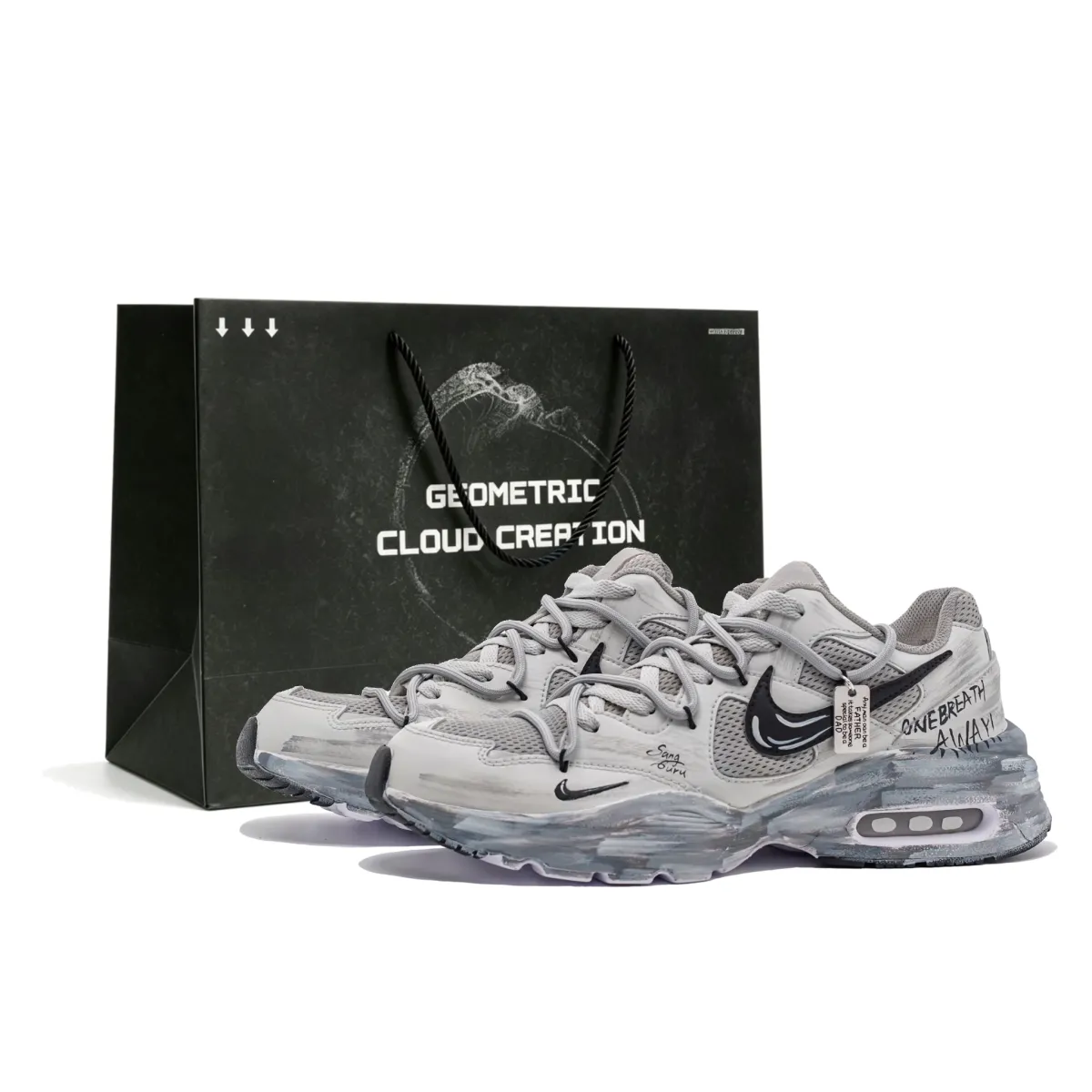 Nike Air Max Fusion Cushioning Slip Resistant Low top Running Shoes Women's Gray Black
